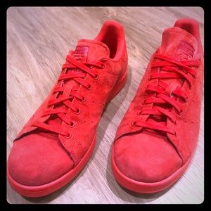 Men’s Red Suede Sneakers from Adidas by Stan Smith
